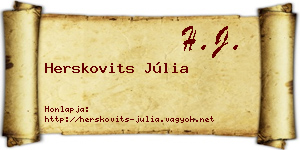 Herskovits Júlia névjegykártya
