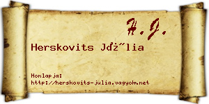 Herskovits Júlia névjegykártya